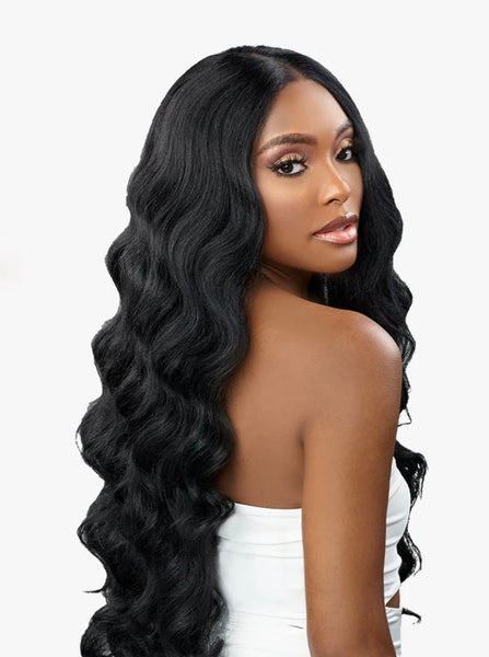 Sensationnel Human Hair Blend HD Lace Front Wig Butta Lace Curly Body 26"