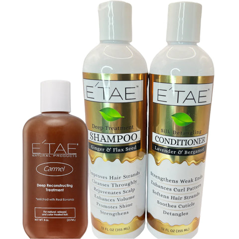 Etae CLEANSE AND CONDITION BUNDLE (Carmel Treatment, Shampoo & Conditioner)